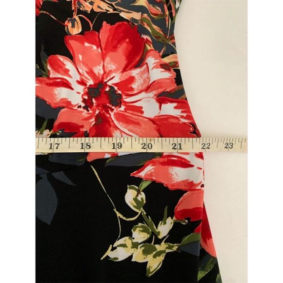 Susan Graver Liquid Knit Jumpsuit Black Floral 1X Maxi A374127 Multicolor - Picture 7 of 9